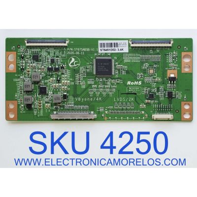 T-CON PARA TV SCEPTRE / NUMERO DE PARTE ST6451D02-3.4K / ST675AB5B-V1.1 / 2009CSBE204 / 2009290251 / DISPLAY ST6451D02-3 / MODELO N65	